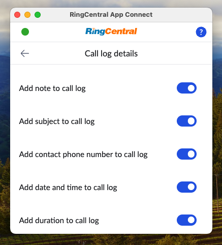 Call log settings