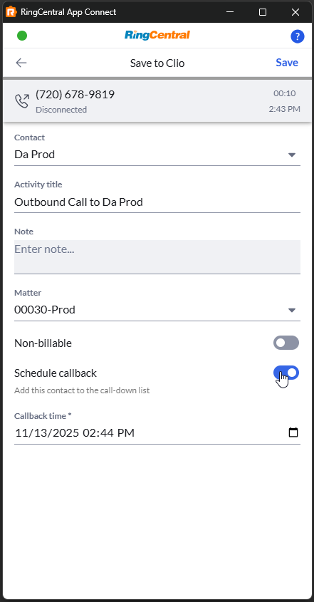 User report