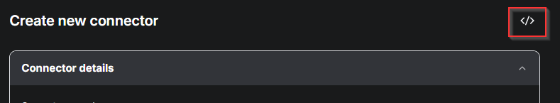 click this button to switch to JSON editor