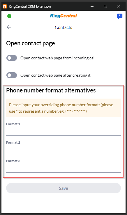 Overriding formats in settings