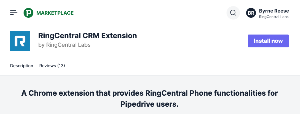 Install Pipedrive ext