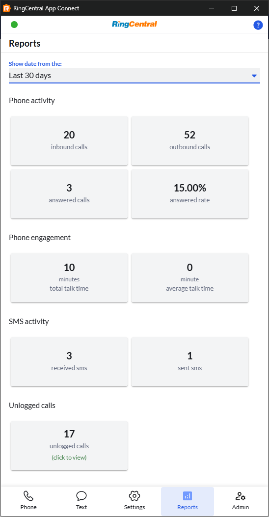 User report