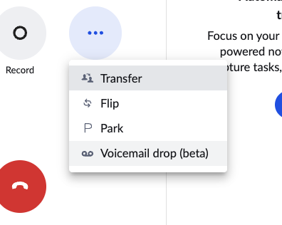 Dropping a voicemail