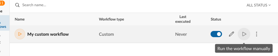 On demand workflow execution