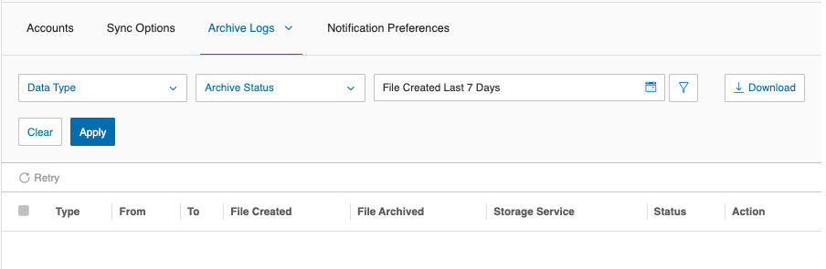 Archive Logs Filter