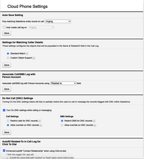 Cloud Phone Settings