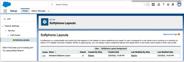 Create Softphone Layout1