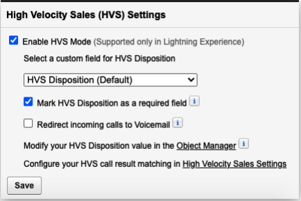 HVS Settings