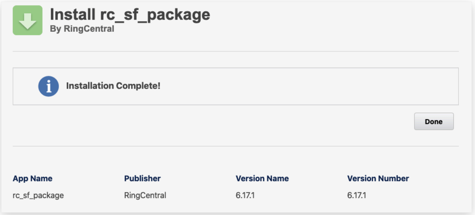 Installed Package