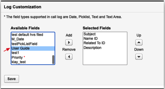 Log Customization