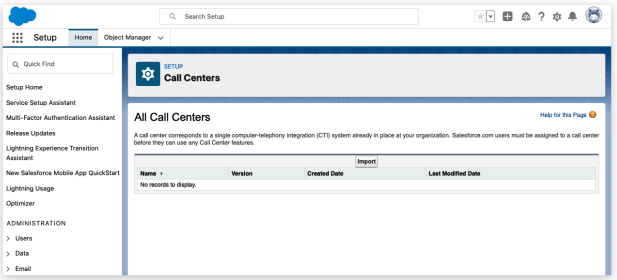 Manual Call Center Setup