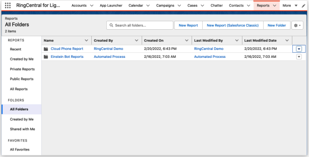 Reports All Folders