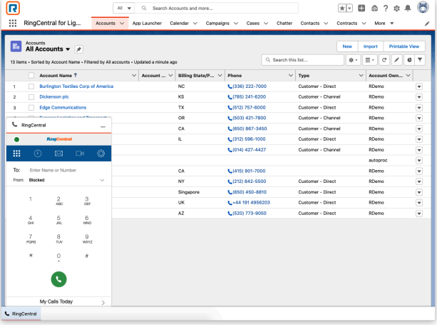 RingCentral for Lightning App
