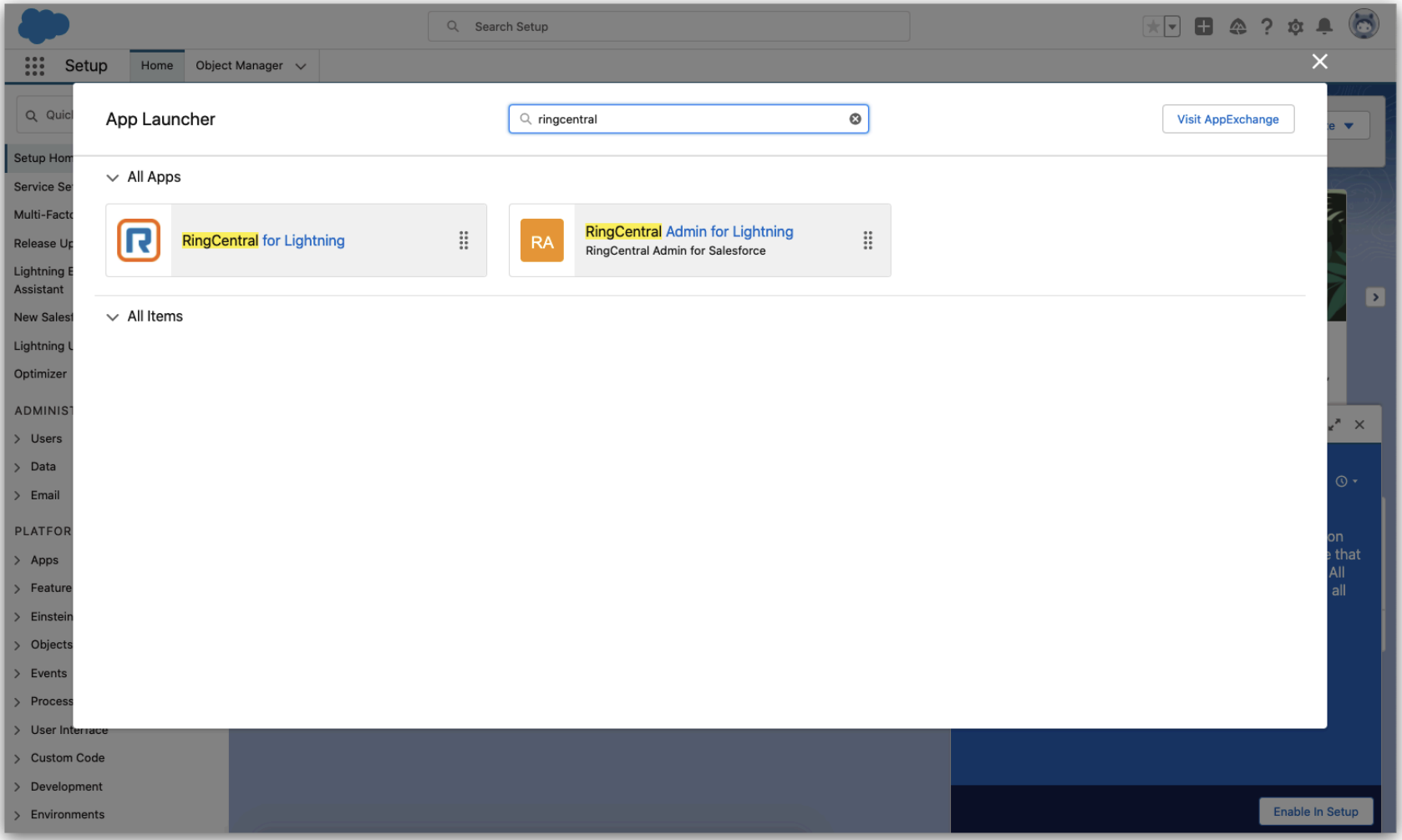 RingCentral Package Salesforce