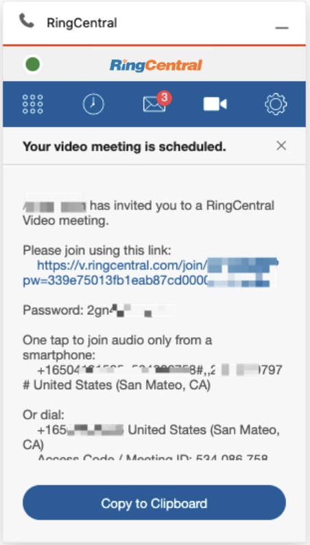 Scheduled Video Meeting