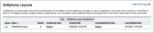 Softphone Layout Assignment