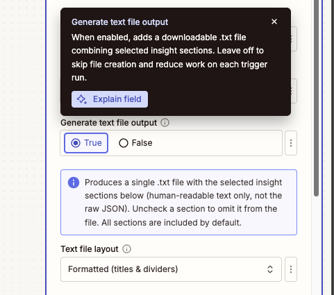 Generate Text File Output