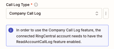 Company Call Log Warning