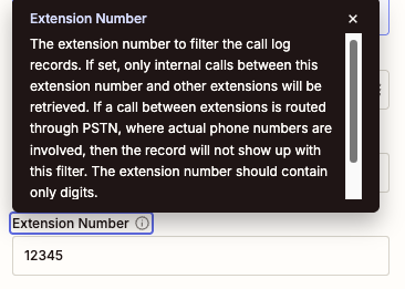 Extension Number Filter
